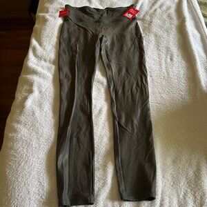 Spanx Faux Leather Leggings Size Large Color is Gunmetal Grey NWT